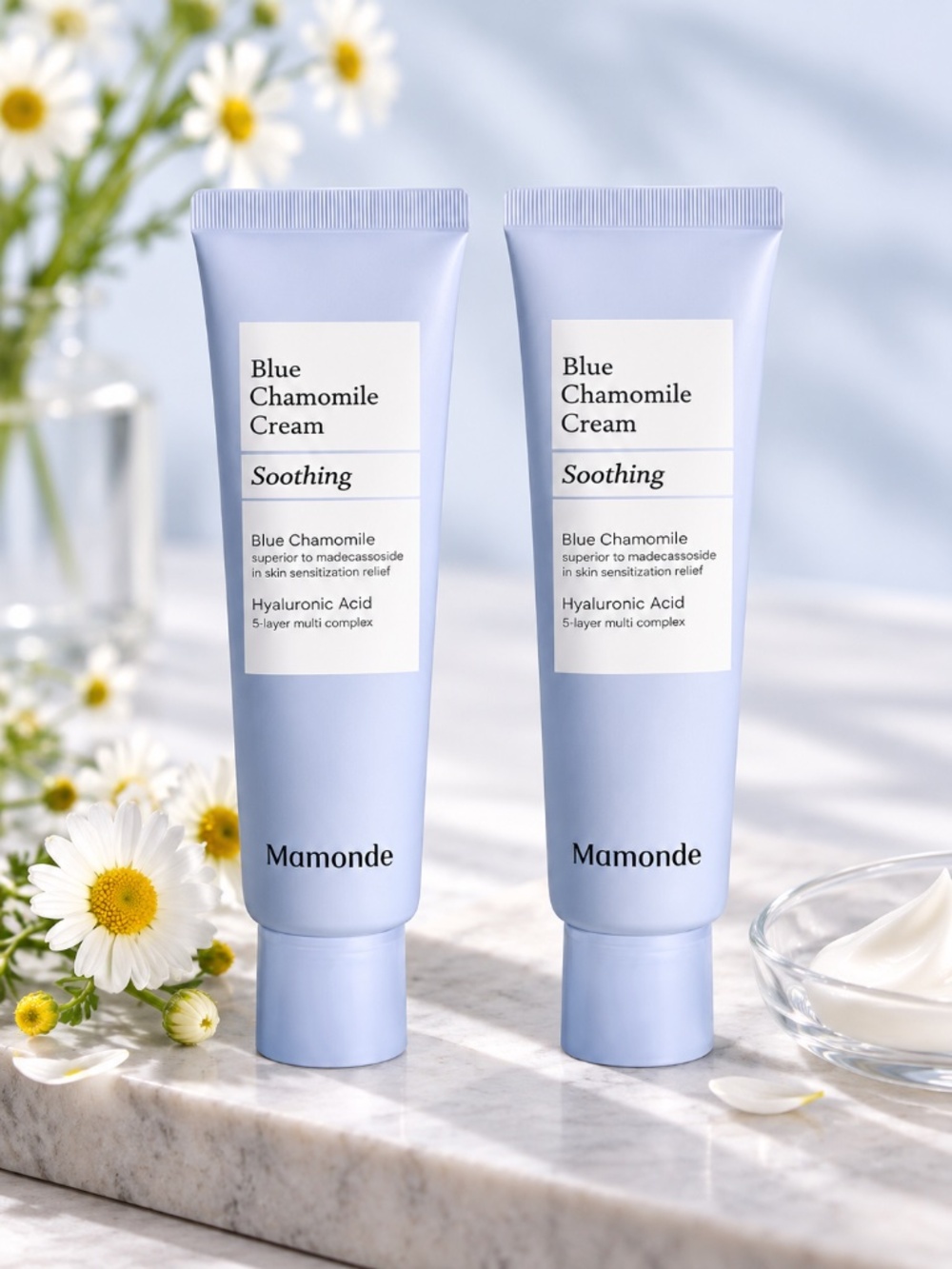 2x Mamonde Blue Chamomile Soothing Cream 60ml Hyaluronic Acid K-Beauty